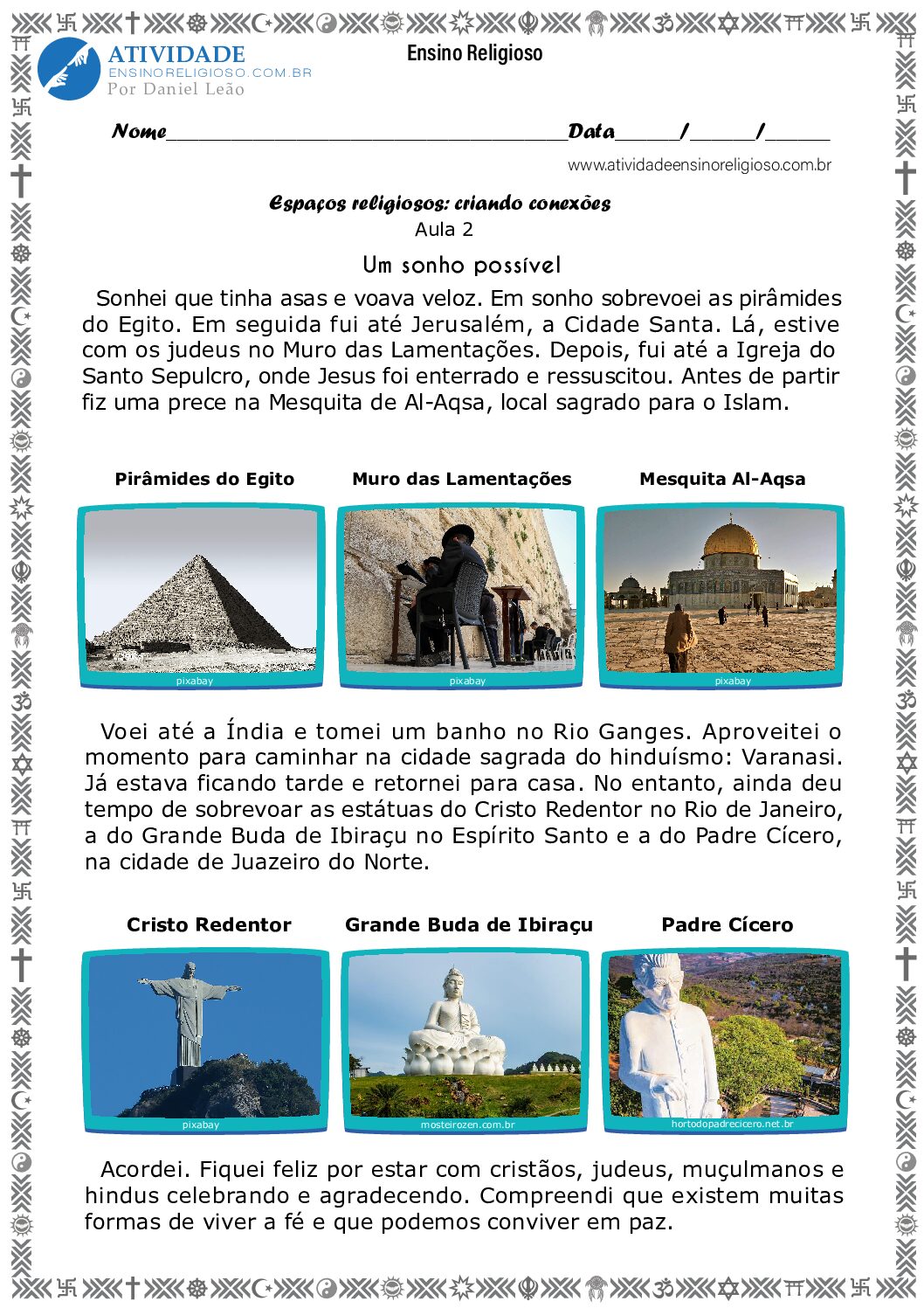 Espaços religiosos: criando conexões (Aula II) (cópia)