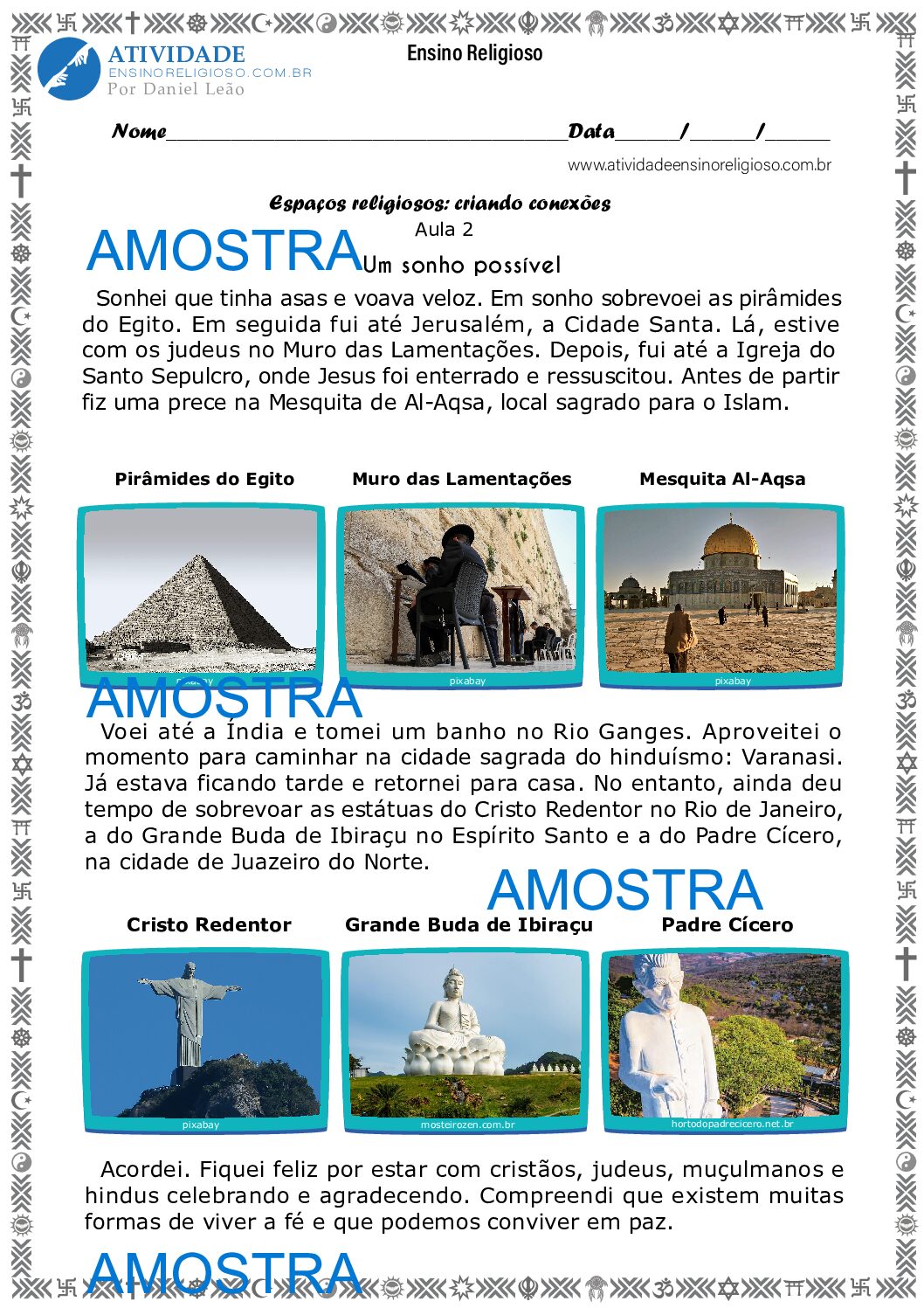 Espaços religiosos: criando conexões (Aula II)