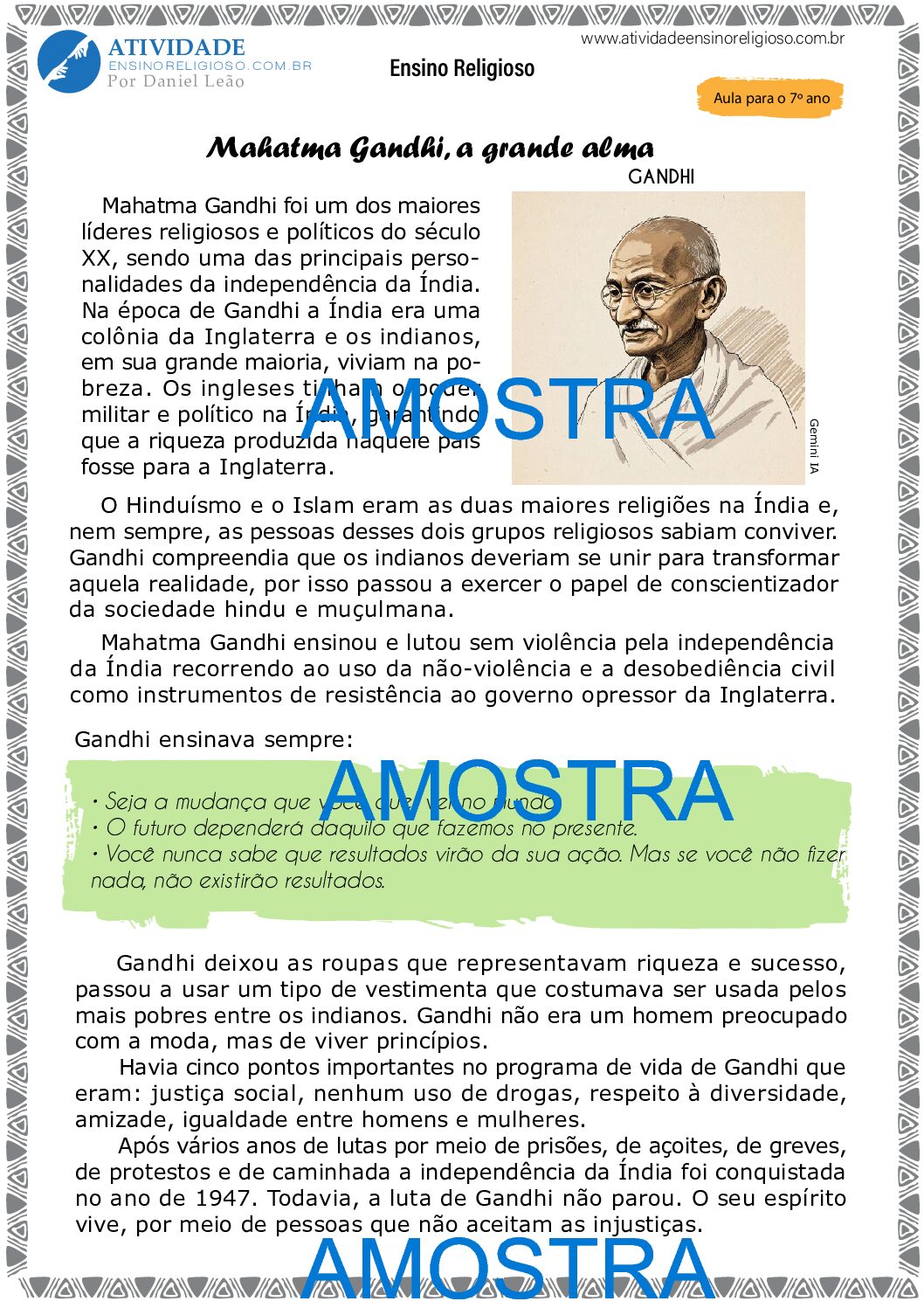 Mahatma Gandhi, a grande alma