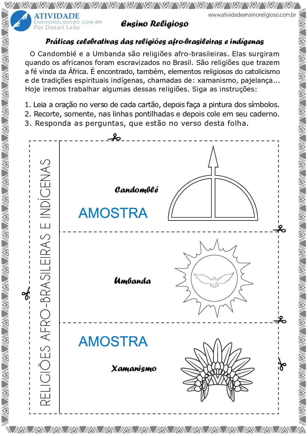 Práticas celebrativas das religiões afro-brasileiras e indígenas