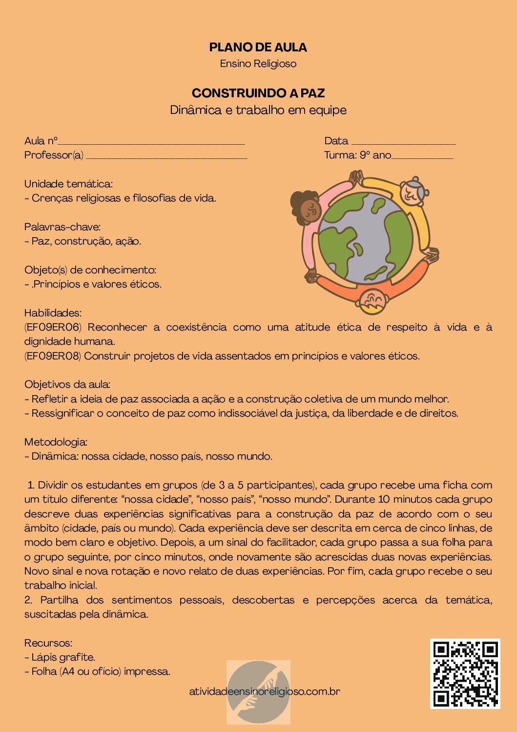 CONSTRUINDO A PAZ: Dinâmica e trabalho em equipe
