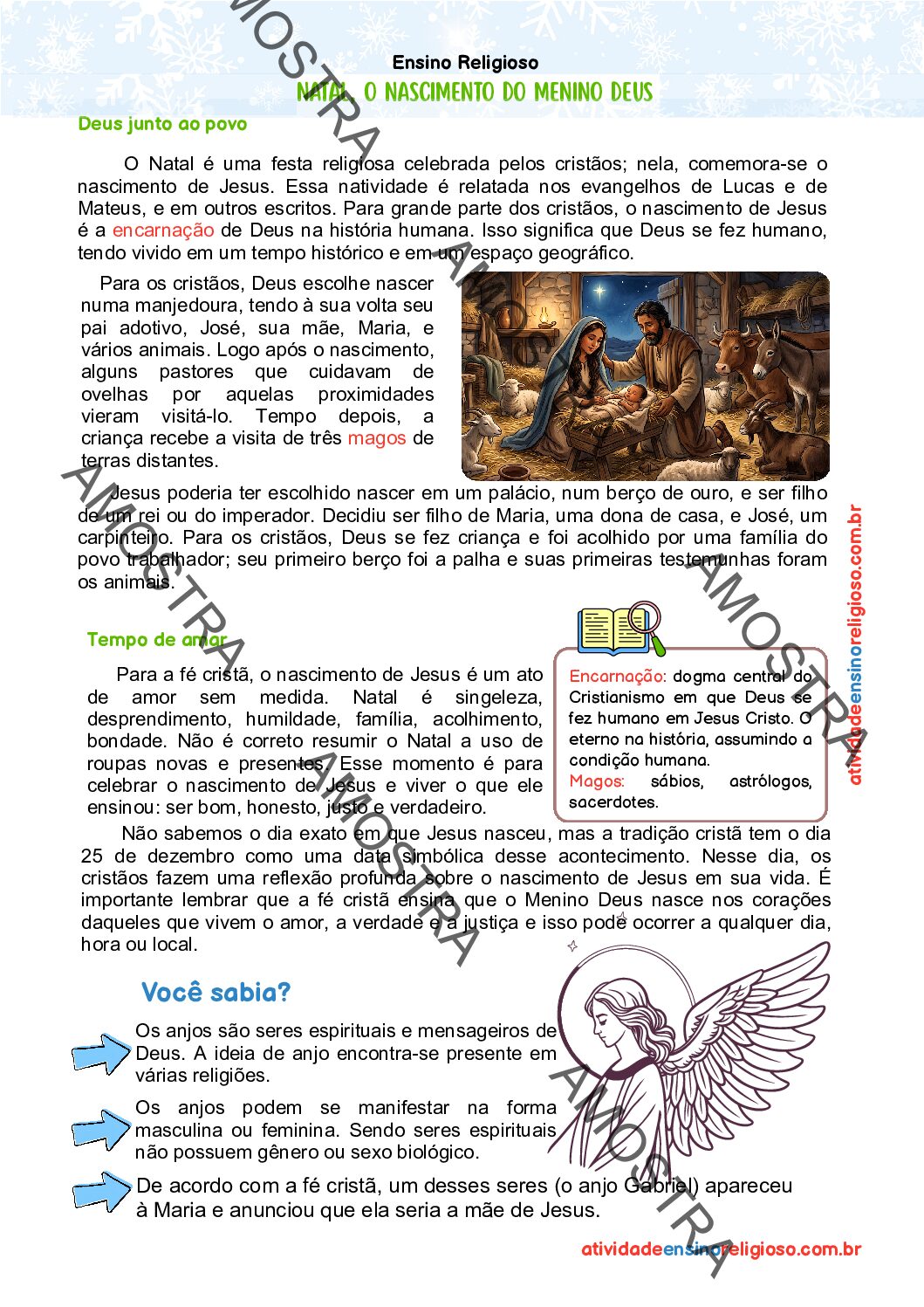 Natal, o Nascimento do Menino Deus